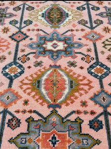 Alfombras de Lana/Seda de Alta Calidad Anudadas a Mano, Estilo Turco Oushak, Bordadas, Abstractas, Lavables, Antideslizantes, Reversibles, de Pelo Corto - Product Image 3