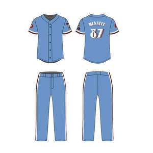 2024 uniformes de Baseball pour hommes respirants brodés personnalisés conception de bouton en gros Logo personnalisé 100% Polyester nouveau - Product Image 6
