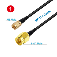 Câble RG174 compatible Microdot M5 mâle vers SMA mâle 10-32 UNF pour capteur d'accélération de vibration
