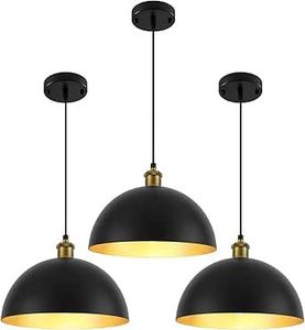Lámpara Colgante de Techo Moderna de Hierro Negro, Altura Ajustable, con Protección Ocular, Regulable, E27, CRI 85, 1200 Lúmenes, 2700K, Luz Blanca Cálida Suave - Product Image 5