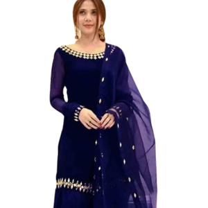 Prix de gros des conceptions personnalisées Punjabi Shalwar Kameez robe femmes tenue de soirée décontractée à manches longues grande taille ensembles de vêtements pour femmes - Product Image 6