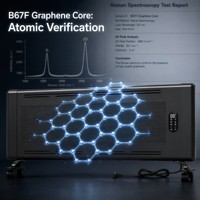 Panel Infrarrojo de Grafeno Negro Mate de 500W, Solución de Calefacción Moderna para Oficina, Montaje en Pared Minimalista, Perfil Ultrafino, Alta Gama