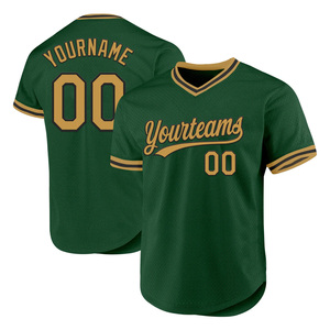 Maillots de baseball verts personnalisés exclusifs pour hommes et femmes Vêtements de sport respirants avec motifs imprimés pour correspondre à votre équipe - Product Image 2