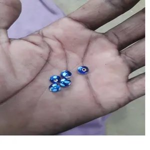 Manik-manik Kaca Polka Dotted Kustom Dibuat Dalam Ukuran Mini 4 Mm dan Seterusnya Ideal untuk Dijual Kembali Oleh Toko Manik-manik Dalam Warna Biru