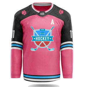 Personalizable divertido Vintage 100% poliéster manga larga Hockey sobre hielo Jersey hombre práctica uniforme sublimación bordado conjunto barato - Product Image 4