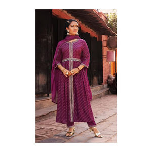 Nueva colección de 3 piezas de Alia Cut Kurti de seda suave de lujo de lanzamiento del fabricante indio mejor listado para compradores genuinos - Product Image 1