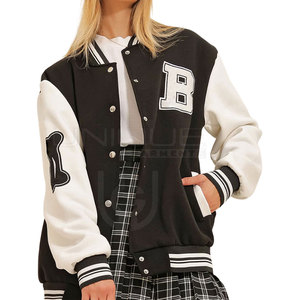 Chaqueta con letras de alta calidad para mujer con logotipo personalizado, la mejor chaqueta con letras de tela para mujer a la venta - Product Image 1