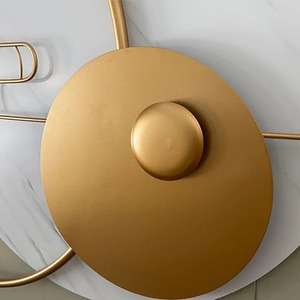 Art mural de luxe en métal rond doré et noir pour cadeaux de mariage, décoration murale en fer décorative artisanale pour salon et couloir - Product Image 4