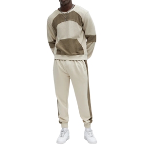 Ensemble de survêtement décontracté 2 pièces respirant à rayures imprimées pour adultes 100% polyester anti-boulochage écologique couleur unie - Product Image 5