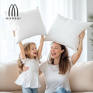 Set di 6 Cuscini Premium in Tessuto Poliestere Bianco per Divano Letto, Morbidi Cuscini con Imbottitura in Fibra Cava, Cuscini Lombari e per Seduta - Product Image 6