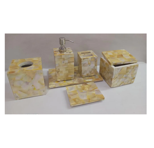 Handicraft Bone Inlay <b>Bathroom</b> Set Luxury Item for Home <b>Decorate</b> Accessory Marble <b>Bathroom</b> Set for Wholesale Price - Product Image 1