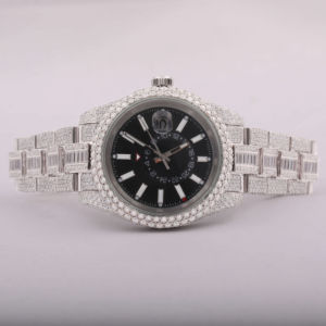 Último diseño Moissanite redondo corte brillante VVS claridad diamante helado hecho a mano personalizar Dial reloj de pulsera para hombres - Product Image 1