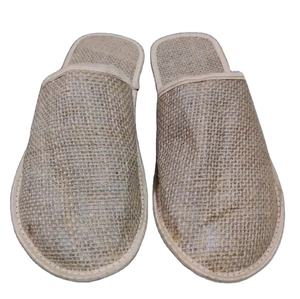 Pantoufles jetables blanches en jute bon marché, vente en gros, pantoufles de voyage/pantoufles d'hôtel jetables en jute personnalisées - Product Image 5
