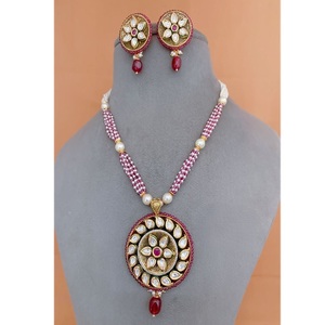 Stunning Gold Finish Premium Quality <b>Kundan</b> Necklace with Earrings for Women Designer <b>Jewelry</b> for Wedding Wear Collection - Product Image 1