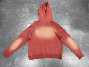 Custom 400gsm Heavyweight Blank Oversized Boxy Fit Zip up Vintage Sun Faded Acid Wash Waffle Hoodies para hombres - Product Image 2