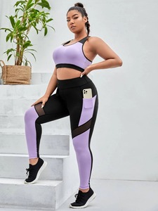 Combinaison de sport de fitness pour femmes 2 pièces haut court ensemble de yoga fitness course à pied vêtements de sport femme ensemble de jogging - Product Image 6