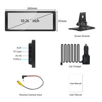Monitor de coche táctil IPS de 10,26 pulgadas DVR Blackbox inalámbrico Carplay Android portátil MP5 Multimedia GPS reproductor de DVD Universal para coche