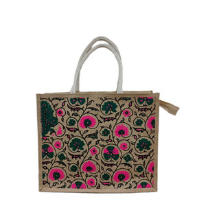 Haute qualité Logo personnalisé Jute sac de plage coton toile sac article personnalisé Style motif lettre Promotion ENG - Product Image 4