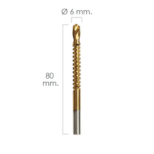 Fresa Rotativa HSS per Metalli O/ 6 x 80 mm. Per Trapano/Fresatrice - Product Image 2