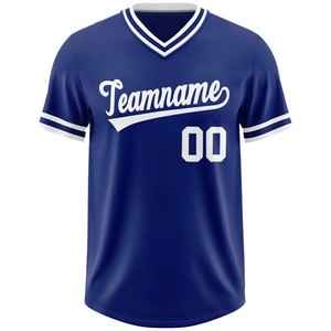 Conception personnalisée broderie lettre chemises de sublimation col en v hommes pull baseball jersey bouton moins chemises de softball - Product Image 2