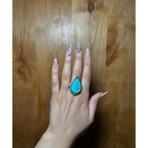 Zachariah David Blue Bird Turquoise & Sterling Silver <b>Adjustable</b> <b>Ring</b> Fashionable Bezel Setting Gift with Natural Gemstones - Product Image 5