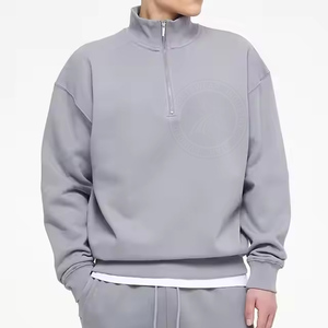 Người Đàn Ông Thời Trang Nửa Dây Kéo Lông Cừu Dệt Kim Biểu Tượng Tùy Chỉnh Cao Cổ Quý Nửa Zip Áo Cashmere Len Áo Len Cho Nam Giới - Product Image 1