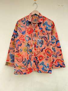 Traje de noche de algodón 100% hecho a mano indio, elegante estampado Floral, ropa de dormir informal exclusiva para ella, ODM de lujo para Otoño Invierno - Product Image 2