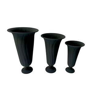 Ensemble de vases de style totem minimaliste nordique, artisanal, glaçure craquelée, vase à boule dorée, vase rond abstrait créatif pour l'intérieur - Product Image 3