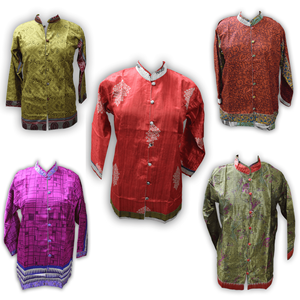 Georgette Banarasi <b>Indian</b> Women's Saree <b>Tops</b> & Tunics Soft & Stitched Wholesale Lot - Product Image 1