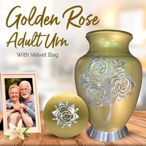 Urna de rosas para cenizas humanas-Urnas de entierro para cenizas Adulto Hombre y mujer-Urna de cremación de rosas hecha a mano con bolsa premium-Honor - Product Image 2