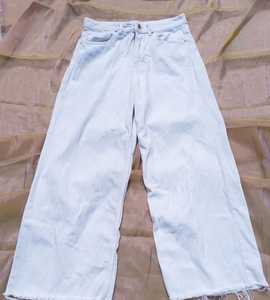 กางเกงยีนส์ทรงตรงแบบลำลองปรับแต่งได้ ผ้าฝ้าย 100% สีเข้ม ลุคขาดๆ ระบายอากาศได้ดี กันน้ำ ปรับแต่งแผ่นปะเอวได้ มีไซส์พลัส - Product Image 1