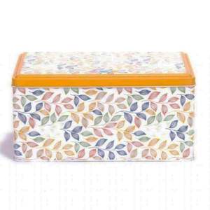Boîte de rangement en métal à motif de feuille rectangulaire 170x260x120mm capacité de 5,1 L avec couvercle coulissant pour l'organisation de la maison ou du bureau - Product Image 2