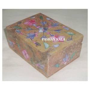 Nueva caja de Joyería exclusiva con incrustaciones de madreperla mezcla de forma Rectangular de esteatita Natural pulida fina para regalo de negocios - Product Image 1