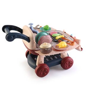 ROBINCOOL 2-in-1 <b>Kitchen</b> Cart Kitchenette Convertible to Shopping Cart with LED Lights and Circuit <b>Kitchen</b> & Food <b>Toys</b> - Product Image 3