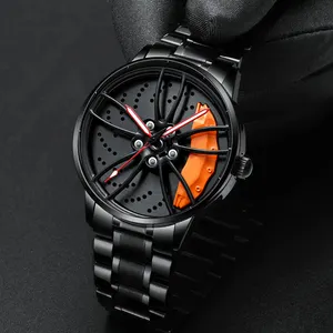 Original 3D Official นาฬิการุ่น Spinnning 360,นาฬิกาข้อมือควอตซ์กันน้ำหมุนได้สำหรับล้อรถยนต์ AudI RS6