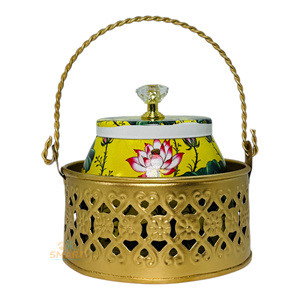 Iron Printed Pichwai Design Dry <b>Fruit</b> Storage Container Festival & <b>Gifting</b> Food Jar - Product Image 5
