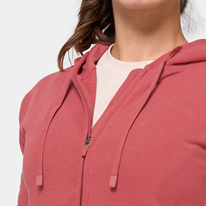 Sweat-shirt à capuche pour femmes, sweat-shirt à capuche zippé à prix abordable, style hip hop, respirant, léger, de couleur unie, vente en gros - Product Image 4