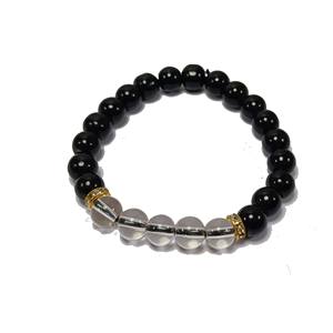 High Quality <b>Bracelet</b> Black Obsidian and Clear <b>Crystal</b> Beads <b>Bracelet</b> <b>Crystal</b> Gemstone Fashion Jewelry Men and <b>Women</b> Gift Energy - Product Image 3
