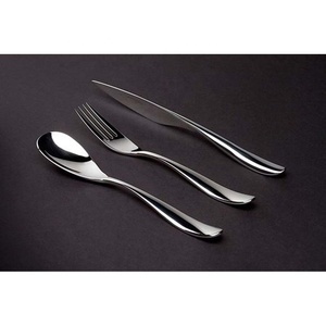 Ensemble de couverts en acier inoxydable argenté au design moderne, avec un look royal unique, ensemble de couverts de luxe pour restaurant, mariage, maison, hôtel - Product Image 1