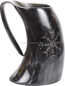 Jarra de cuerno vikingo rústico Taza hecha a mano ecológica para Ale Mead Beer Cold Brew Auténtico Drinkware tradicional Suministro a granel - Product Image 6