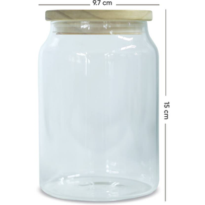 Vidrio de alta calidad, contenedor para té y café con tapa de madera 500ML Botellas y tarros de almacenamiento para bodas Giratorio Sostenible 100PCs - Product Image 2