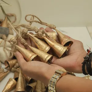 Decorative Hanging Engraved Gold-Plated Metal <b>Bells</b> Christmas Tree Doorway Festive Decoration Painted Metal Christmas <b>Bell</b> Sale - Product Image 6