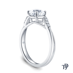 Anillo de Compromiso de Oro de 14K con Incrustaciones Delicadas en Forma de Pavé, Fabricante Internacional de Joyería al por Mayor y al por Menor - Product Image 2
