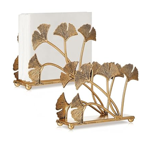 Soporte de pañuelos de latón con diseño de hoja de pie, diseño único artesanal, soporte de pañuelos de diseño Popular - Product Image 1