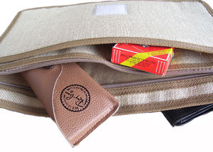 Premium Eco-Friendly A4 Zipper File <b>Folder</b> Handmade Jute Executive <b>Documents</b> Organizer Conference Special Purpose Bag Case Gift - Product Image 5