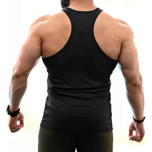 Débardeur de gymnastique sans manches 100% coton pour hommes Style vintage tricoté musculation Fitness débardeur avec décoration de trou de broderie - Product Image 3