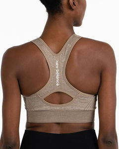 Soutien-gorge de sport sans couture MID pour femmes Impact Heather Keyhole Design personnalisable Top Fabricant Coussinets amovibles grande taille - Product Image 4