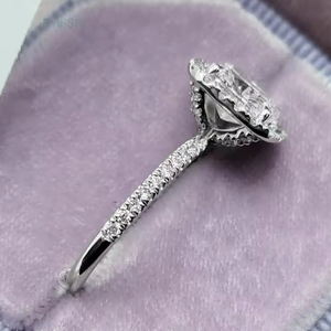Hermoso cojín corte laboratorio cultivado diamante Halo anillo de compromiso laboratorio creado anillo de diamante excelente corte mejor regalo para tu esposa - Product Image 2