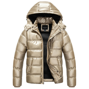 Chaqueta de Plumón para Hombre, al por Mayor, con Logotipo Personalizado, Cuello Alto, Protección Contra el Viento, Transpirable, de Poliéster, para Uso en Exteriores - Product Image 1