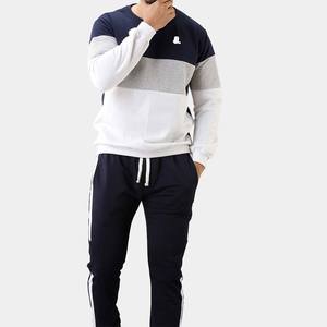 Nouvelle mode couleur bloc pull survêtement ensemble pour hommes et femmes 100% coton surdimensionné Streetwear survêtement - Product Image 1